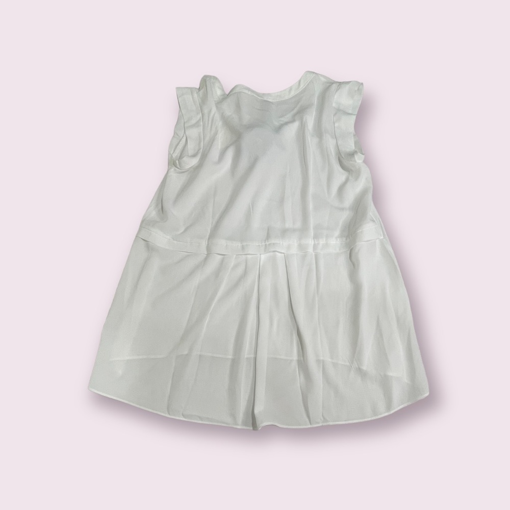 Everleigh women’s hi-low top sleeveless white pleated  jewel neck pullover Sz S - Picture 7 of 8
